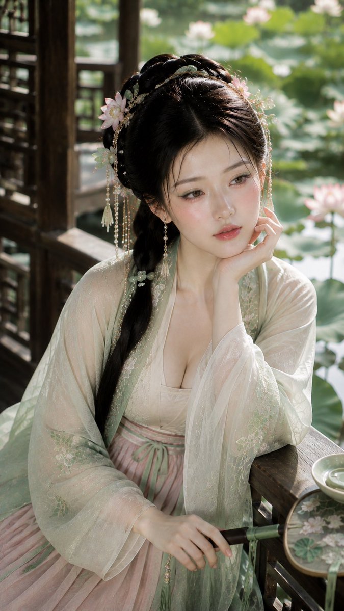 GPT Image 2生成古风美妆图片：荷风知意 — visual result shared by @liyue_ai