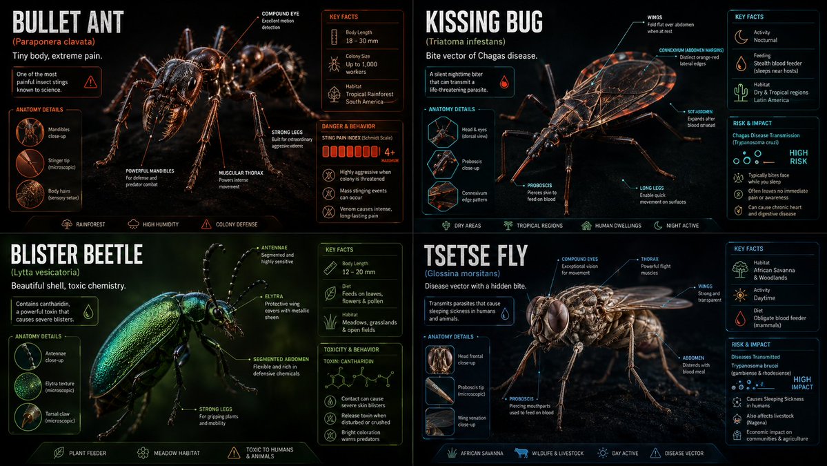I asked GPT to show me 4 tiny insects that are — visual result shared by @Gdgtify