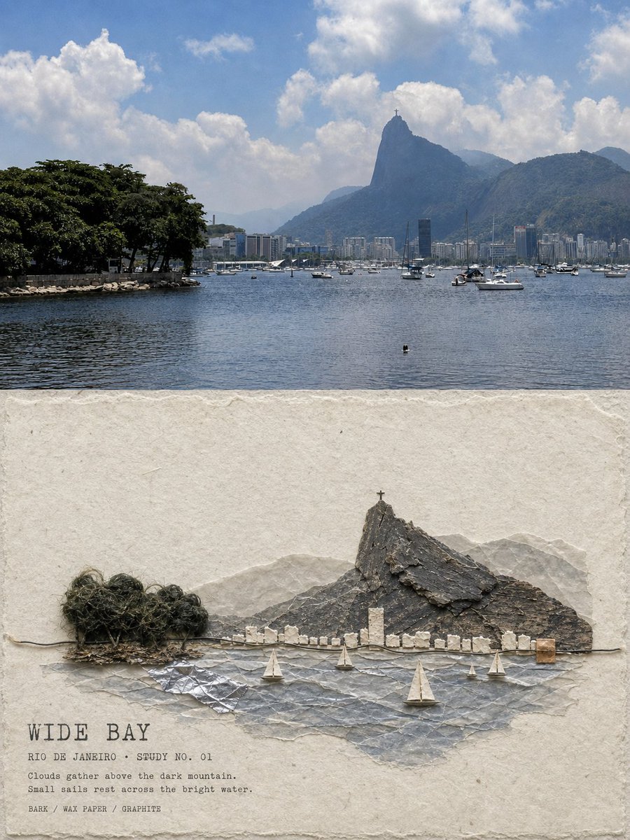 【NAIVE MATERIAL ASSEMBLAGE POSTER|当代拙朴材料拼构海报】 — visual result shared by @Hamburgerai