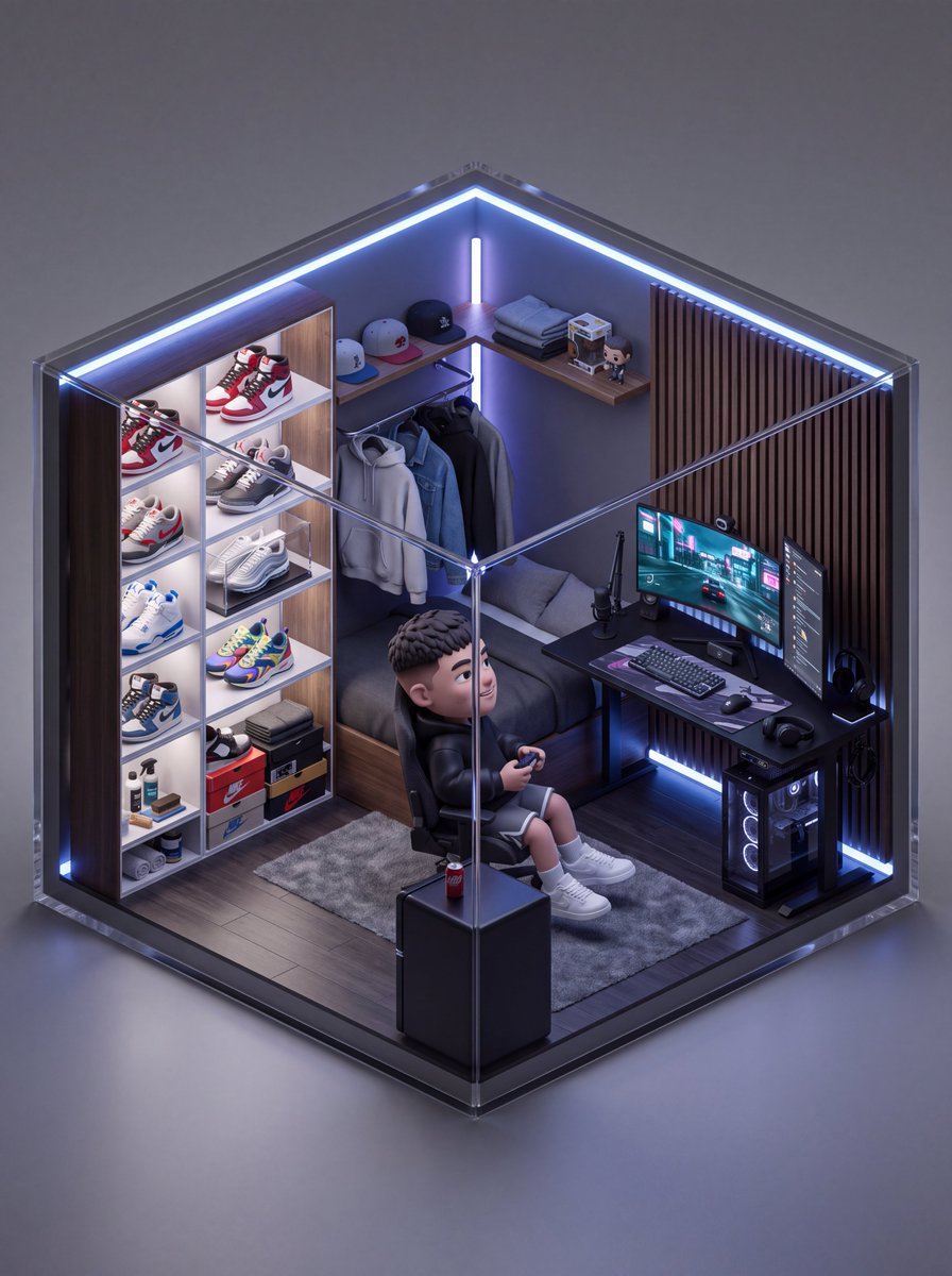 Turn any room into a tiny cube diorama with th — visual result shared by @Arminn_Ai