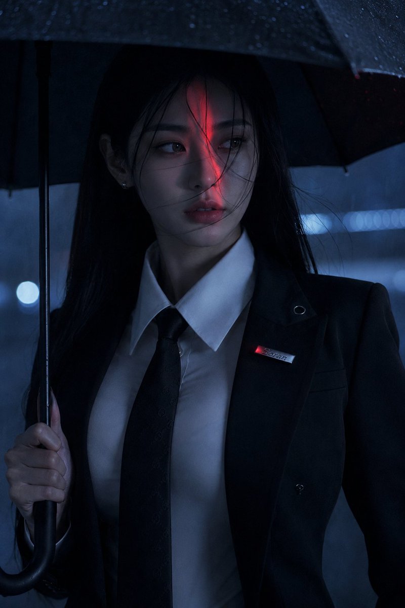 这组最值钱的,是冷蓝雨夜里那一条很窄的红光 — visual result shared by @Soranlan