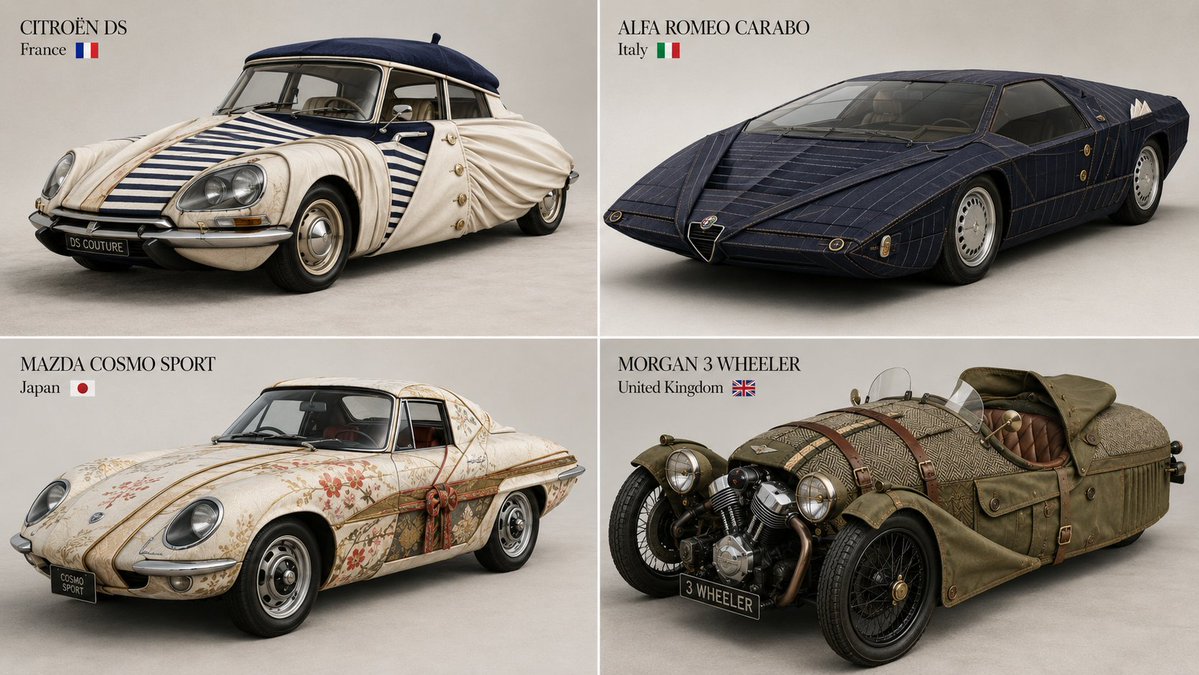 Dressing up classic cars with clothing items f — visual result shared by @Gdgtify