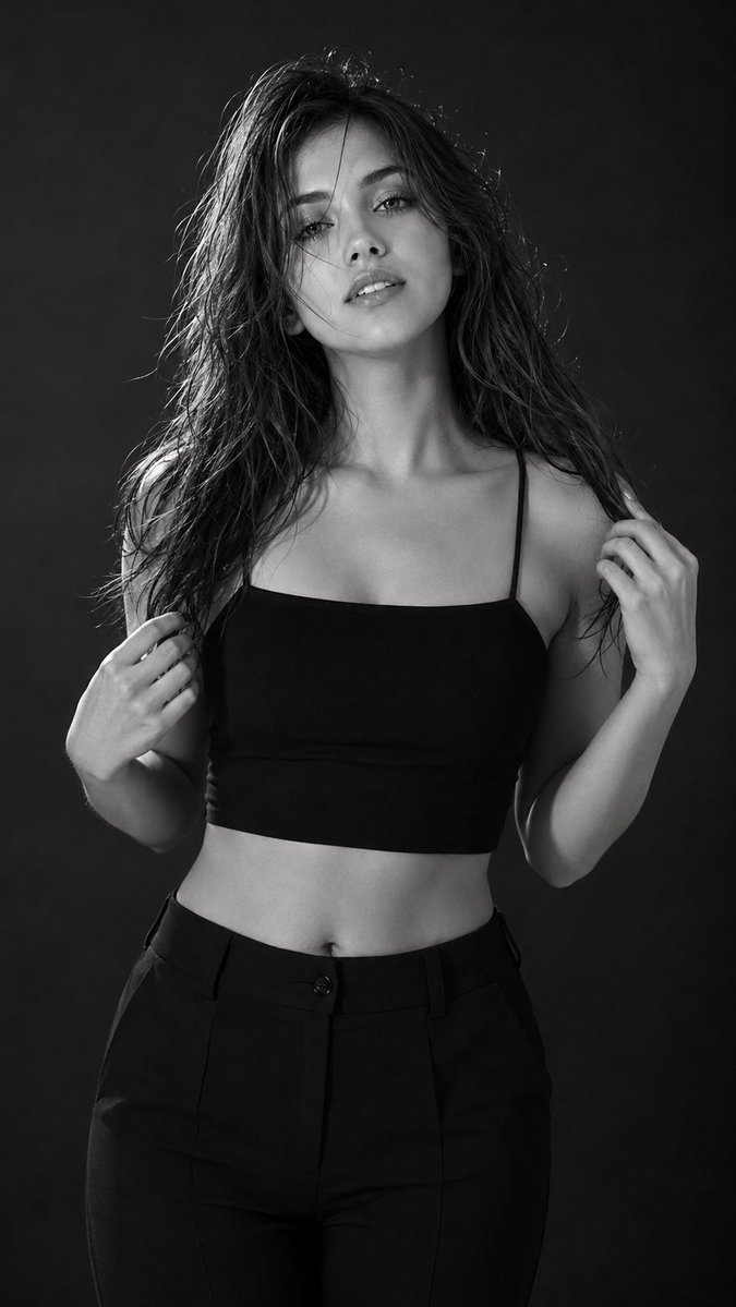 Monochrome Studio Fashion Portrait — visual result shared by @imGopalTiwari