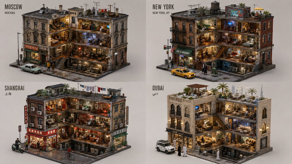 Have been working on new city prompts lately. — visual result shared by @Gdgtify