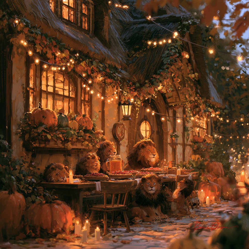 Outside a quaint, gingerbread-style cottage, a — visual result shared by @BeanieBlossom