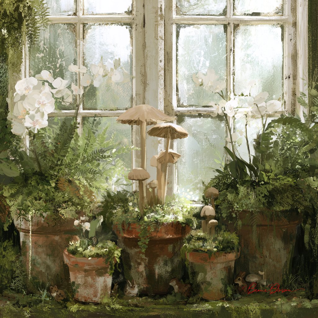 A whimsical terrarium-like display in front of — visual result shared by @BeanieBlossom