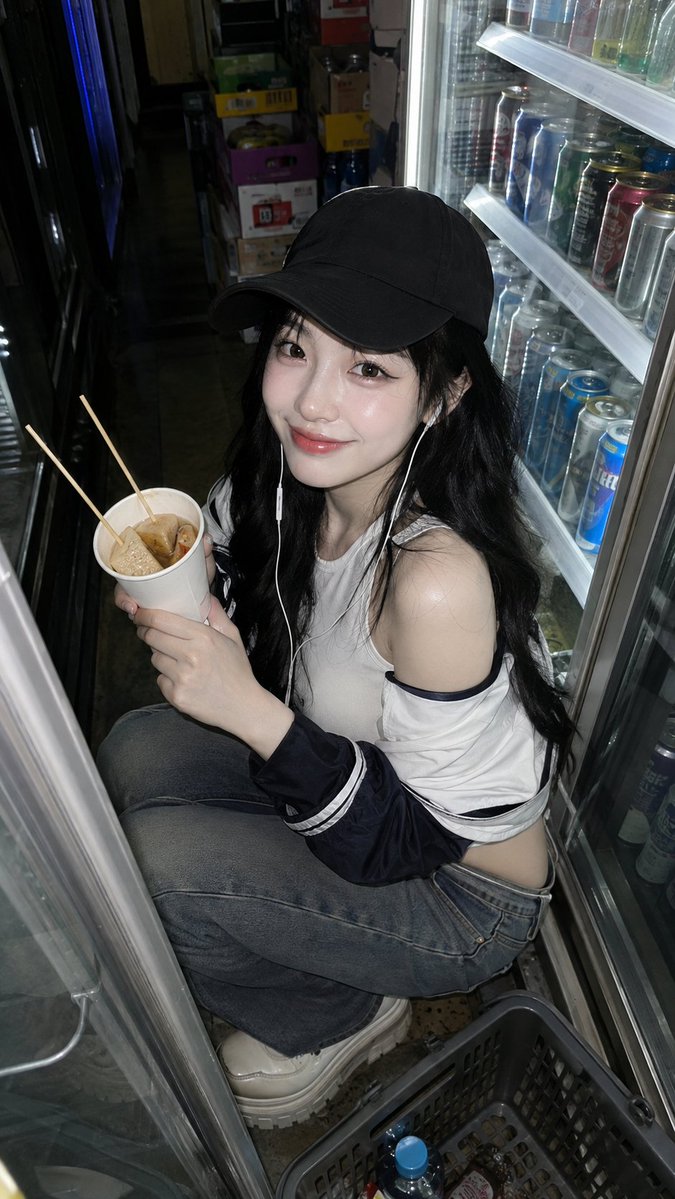 深夜便利店，冷柜灯比月光还亮 — visual result shared by @chenlinspark