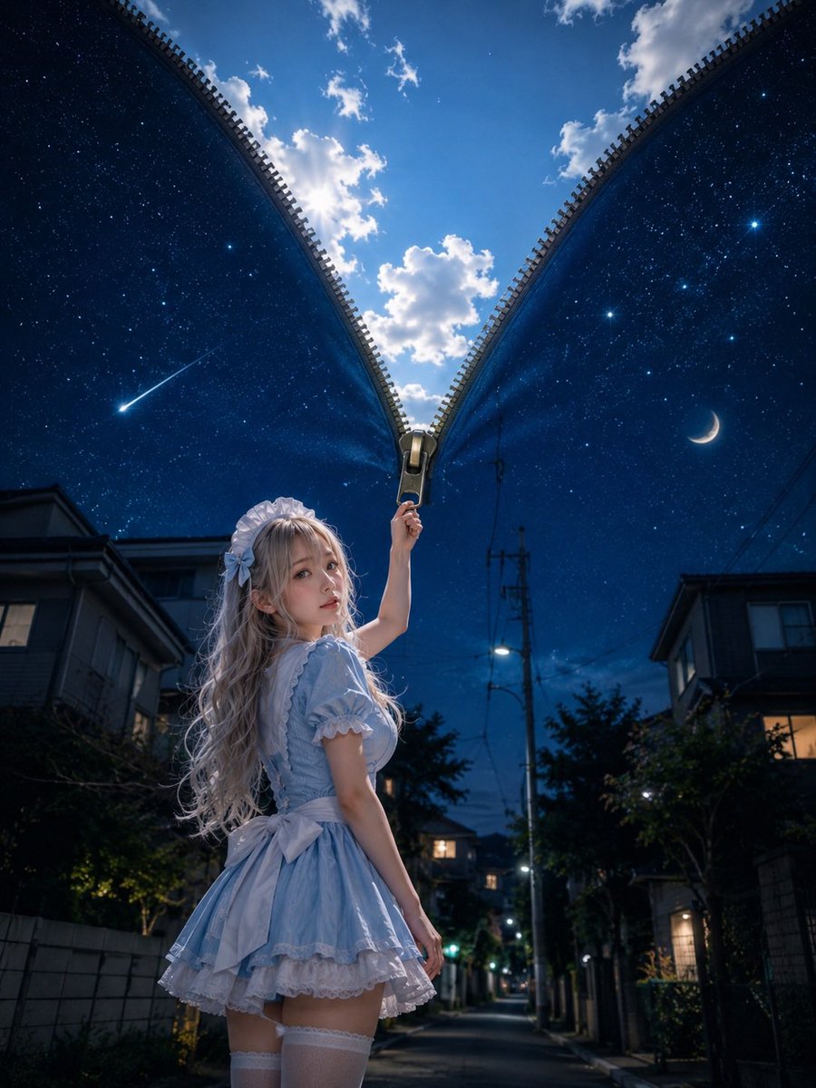 夜空のムコウ — visual result shared by @Ai_akamon
