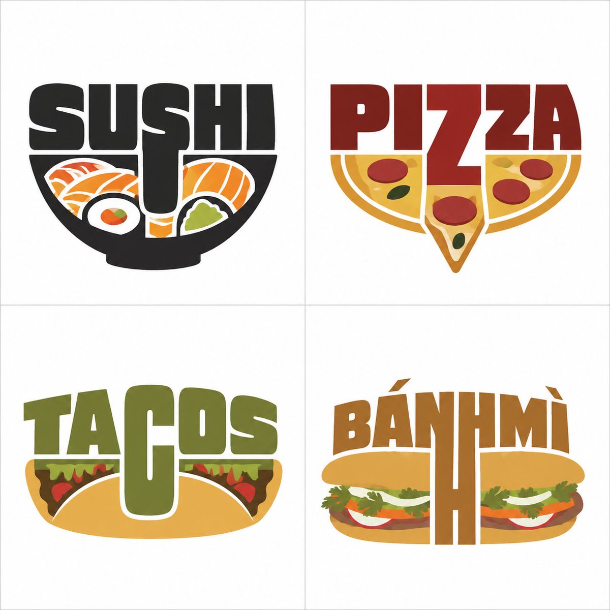 A logo prompt for foods but should work for ot — visual result shared by @Gdgtify