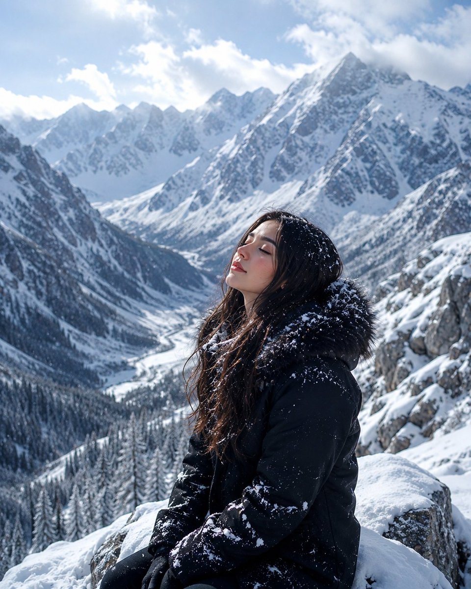 Peaceful moments feel different in the mountai — visual result shared by @juliaevee