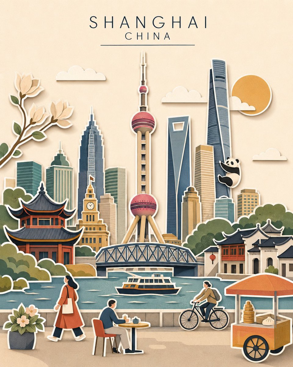 Layered papercut collage × VOX-style flat-vect — visual result shared by @Goodmanprotocol