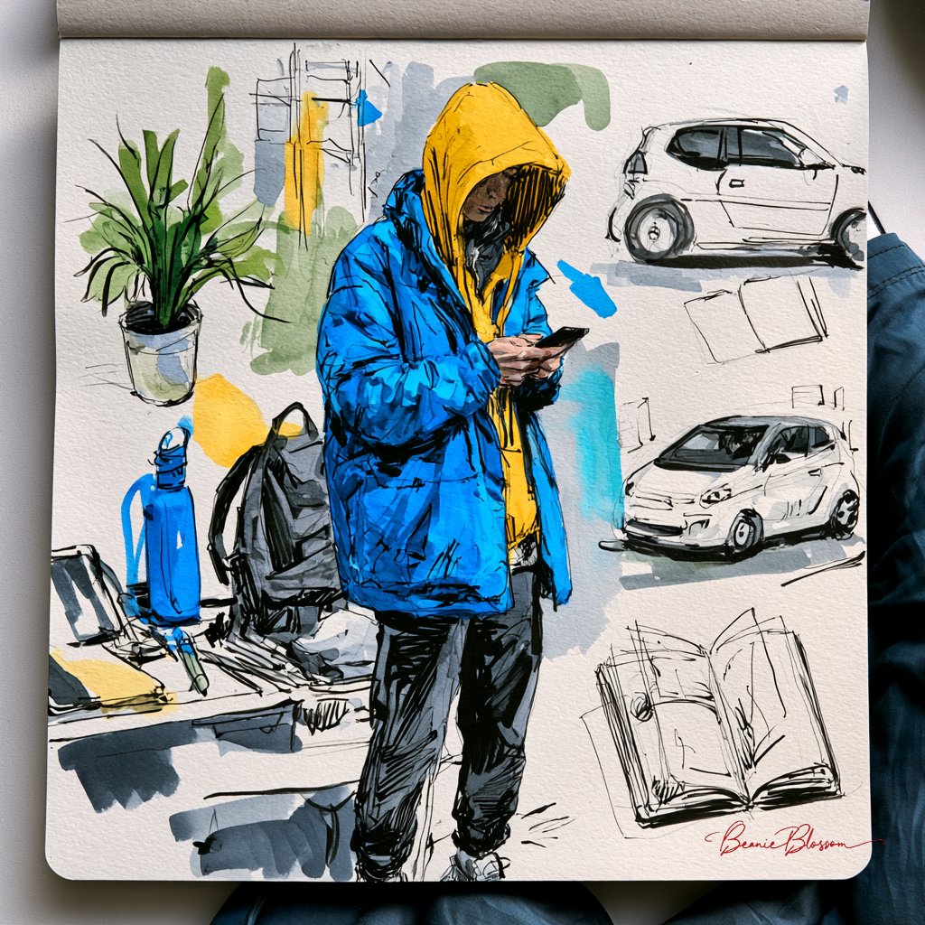 an artistic layout within an open sketchbook s — visual result shared by @BeanieBlossom