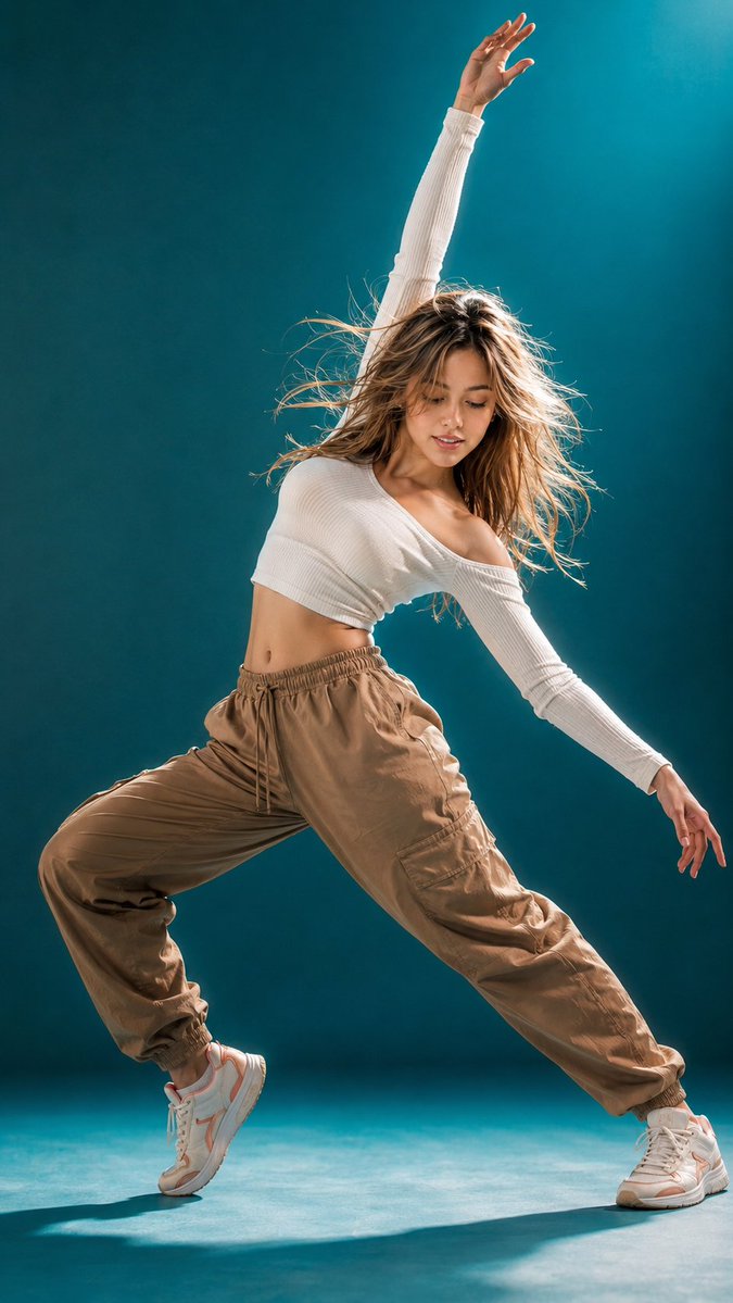 Dynamic Teal Studio Dance Portrait @ChatGPT — visual result shared by @imGopalTiwari