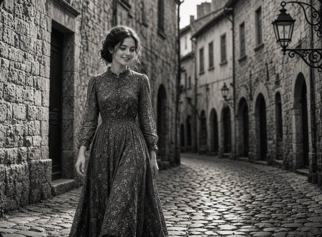Vintage elegance captured on an old pathway. — visual result shared by @Minahil42298354