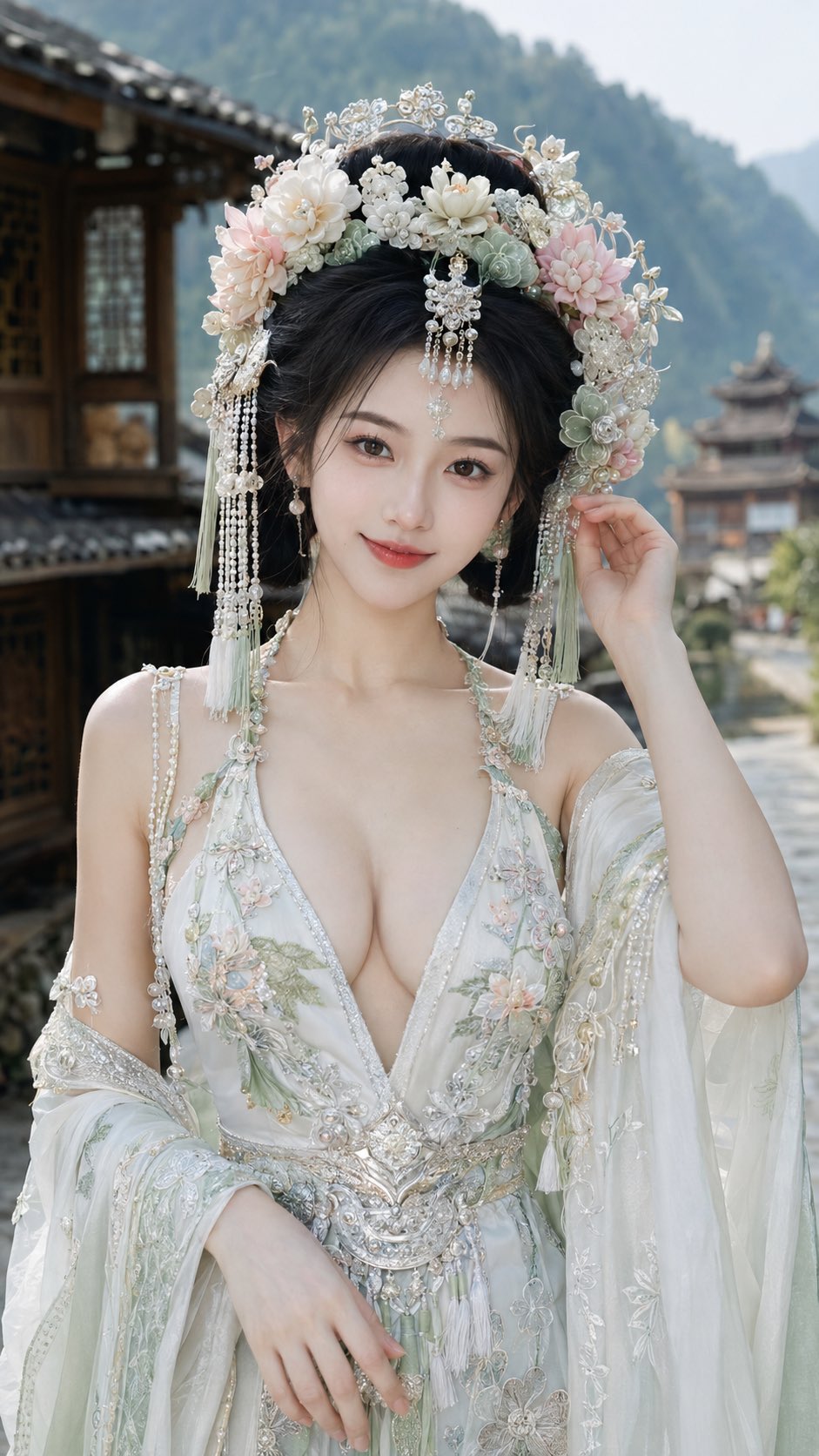 民族服装现代优化，簪花很美 — visual result shared by @AIVideoHub_