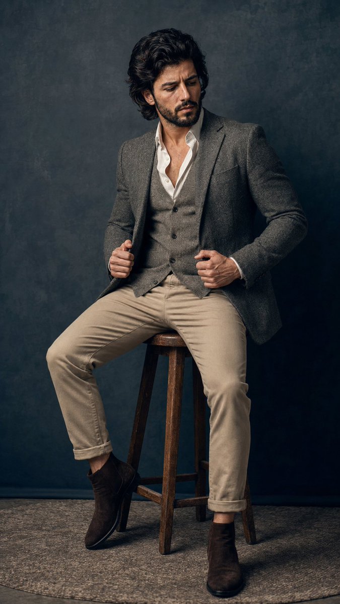 Moody Editorial Portrait on Wooden Stool @Chat — visual result shared by @imGopalTiwari