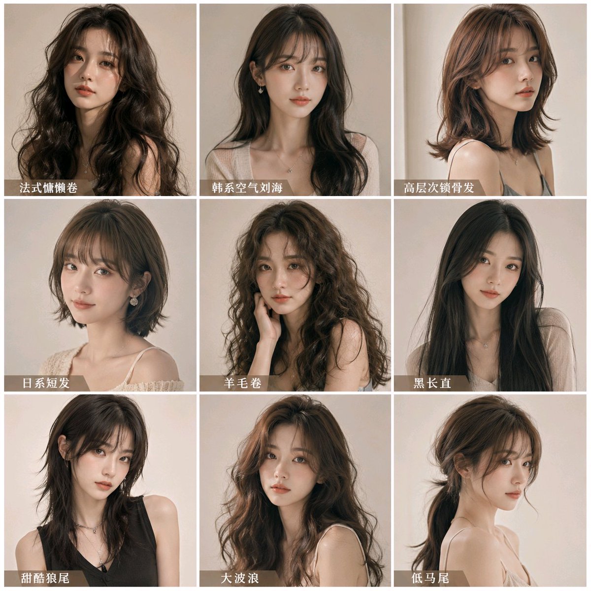 美发造型设计的,直接一键生成,拿去用 — visual result shared by @Adam38363368936