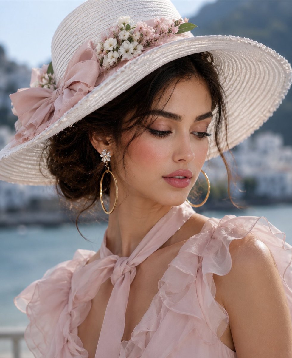 Sun-kissed beauty by the blue sea — visual result shared by @Minahil42298354