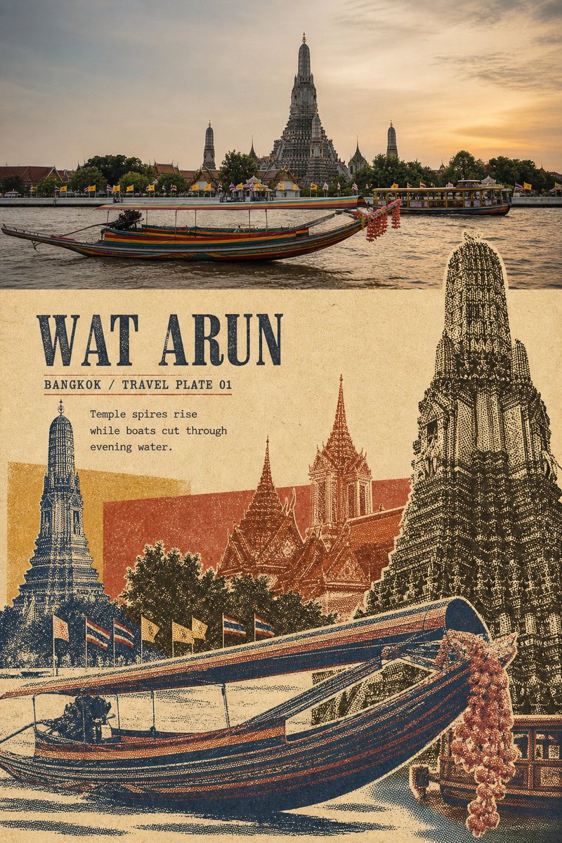 【VINTAGE TRAVEL MASK MONTAGE|复古旅行遮罩蒙太奇】 — visual result shared by @Hamburgerai