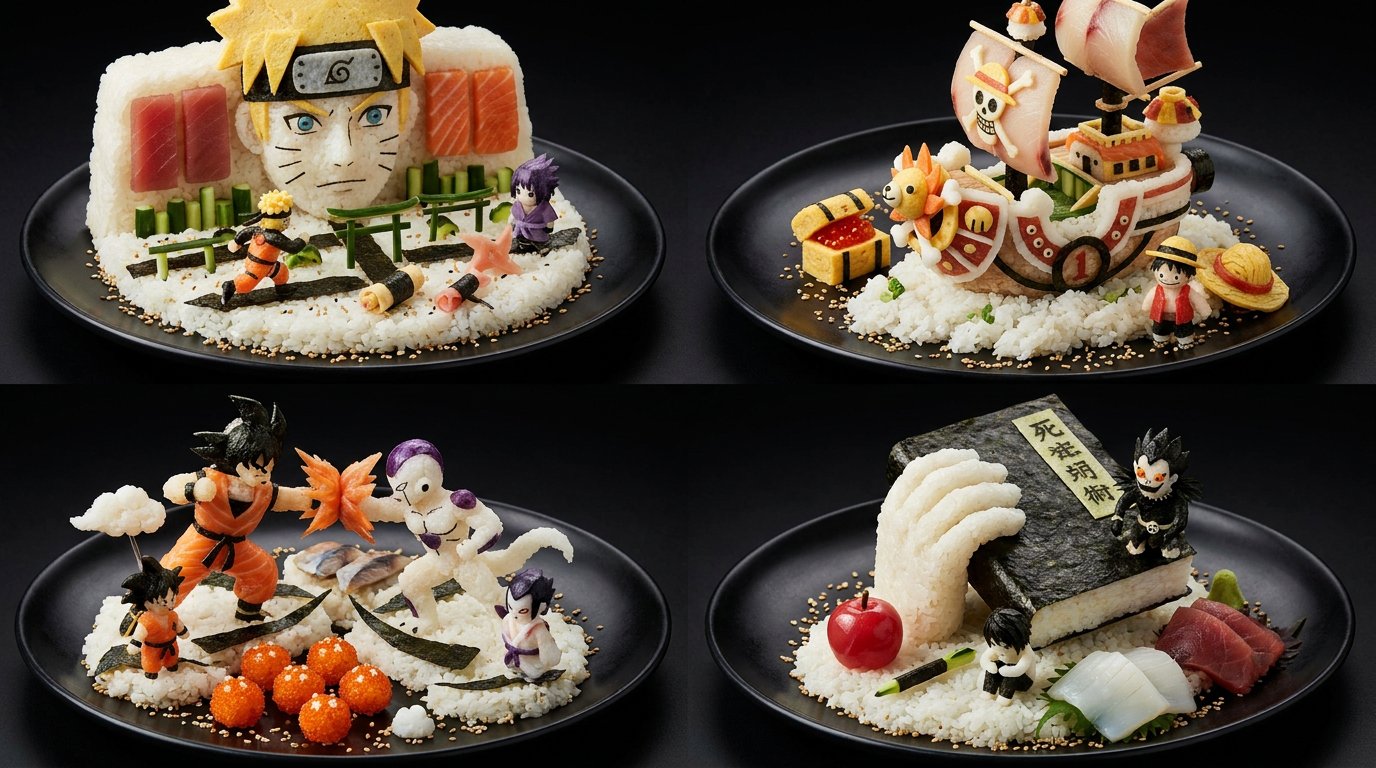 Manga, movies, and books turned edible. The fi — visual result shared by @Gdgtify