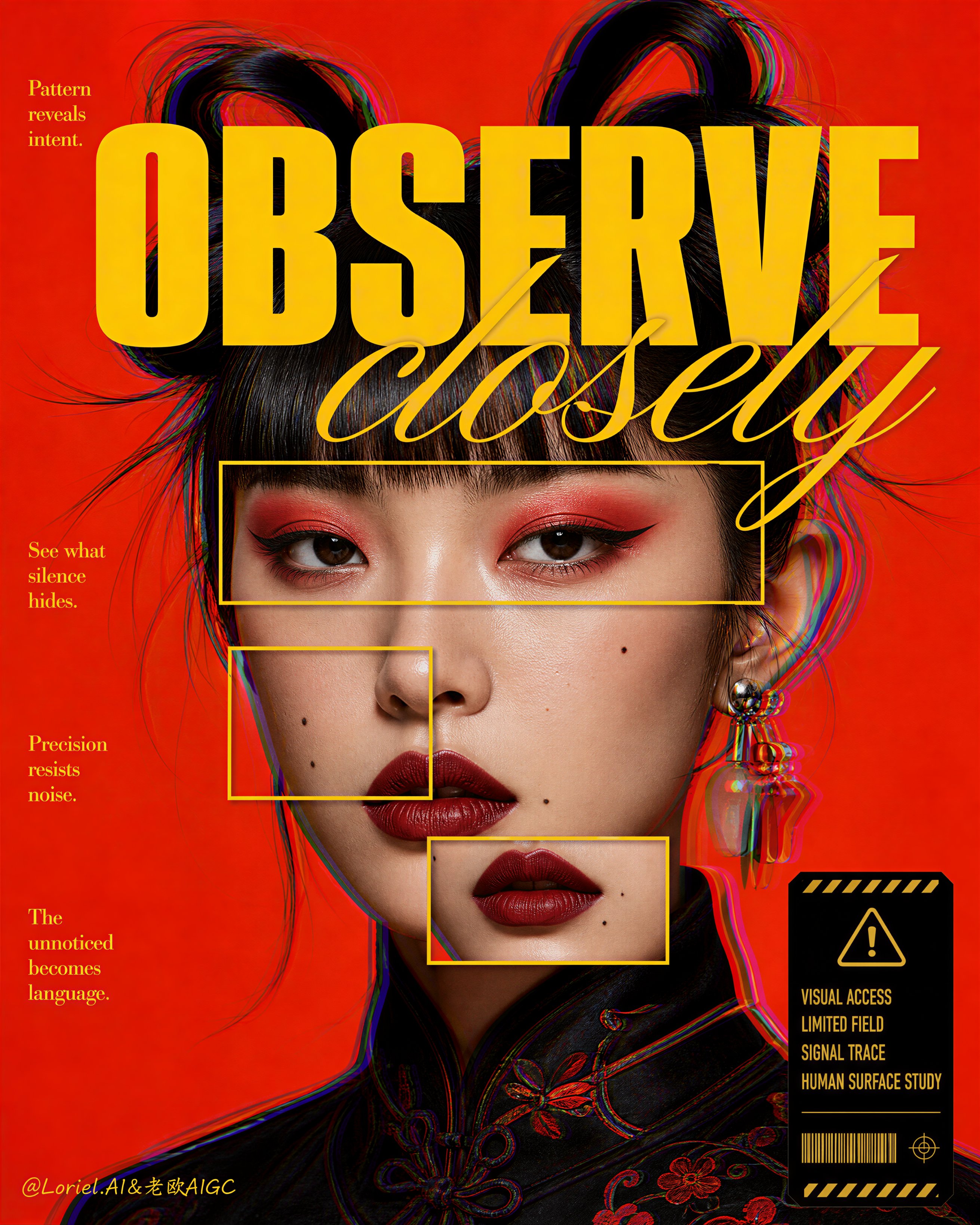 The poster works because the face is not just — visual result shared by @ou_zhen599